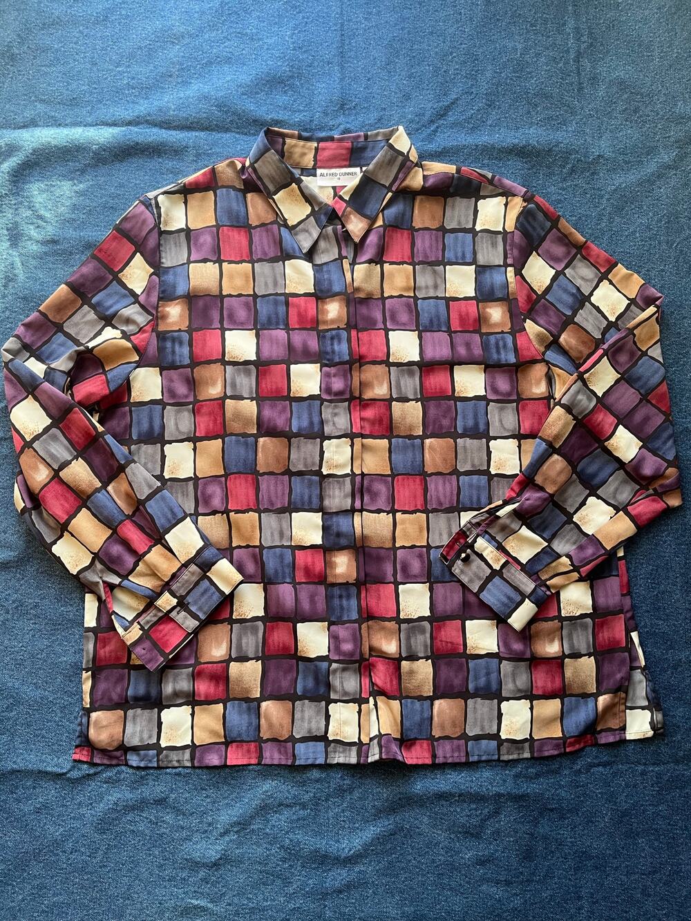 Vintage Alfred Dunner Square Geometric Blouse